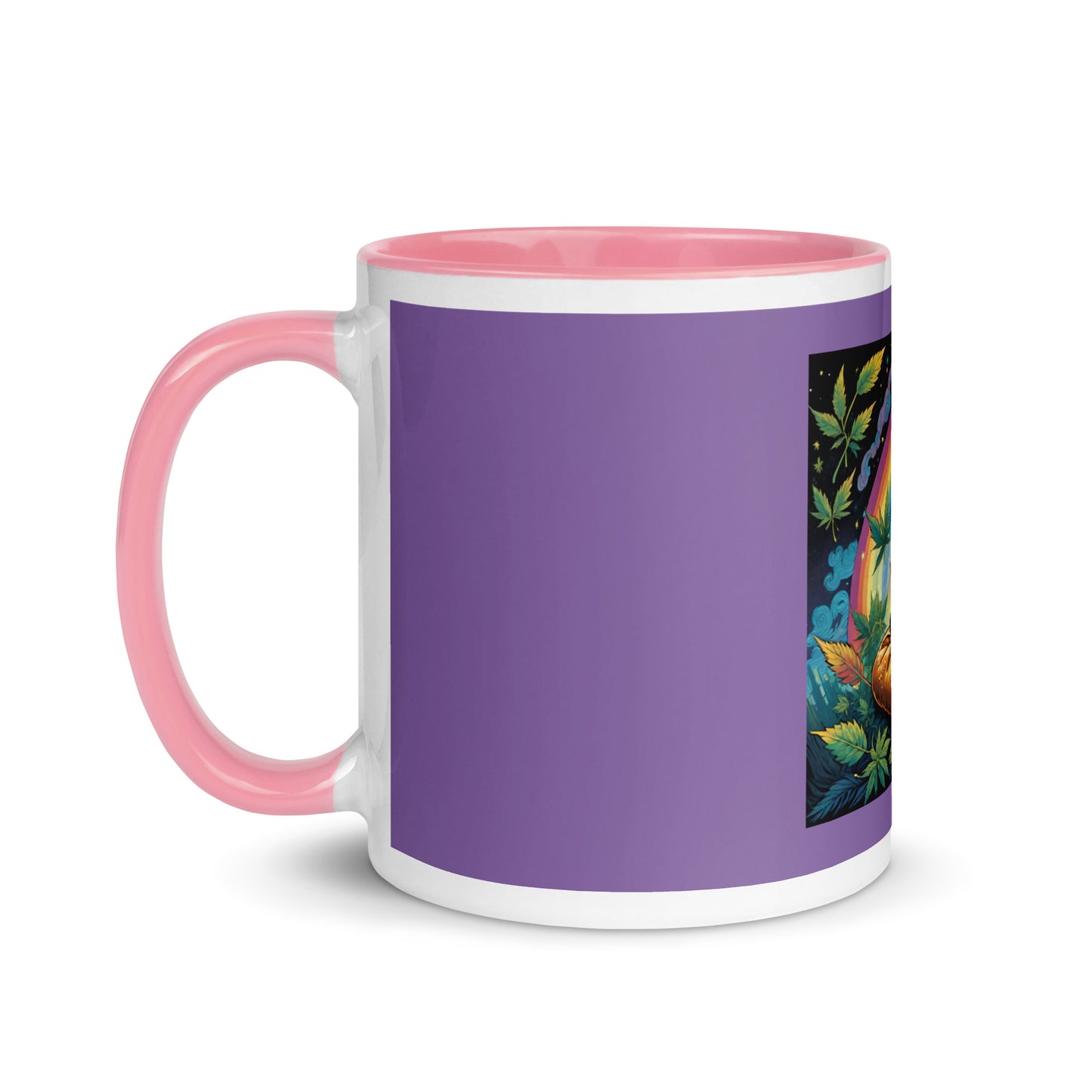 Rainbow Bread Cat Mug with Color Inside