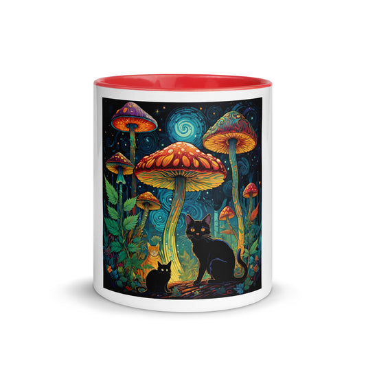 Black Cats with Psychedelic Mushrooms  Mug